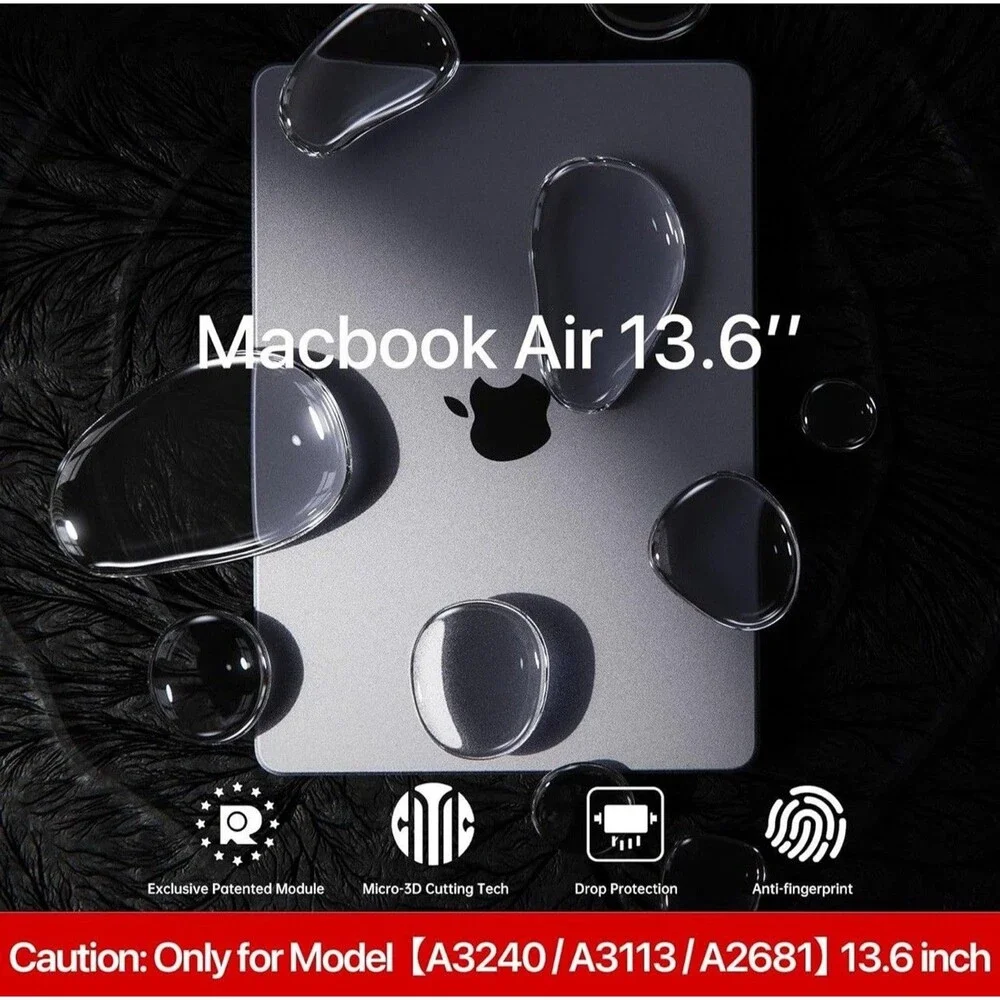 Compatible for MacBook Air 13.6 inch Case M4 M3 M2 2025 2024-2022 Release Model
